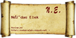 Nádas Elek névjegykártya